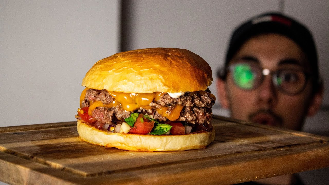 Einfachen Burger Mit Italienischem Bruschetta