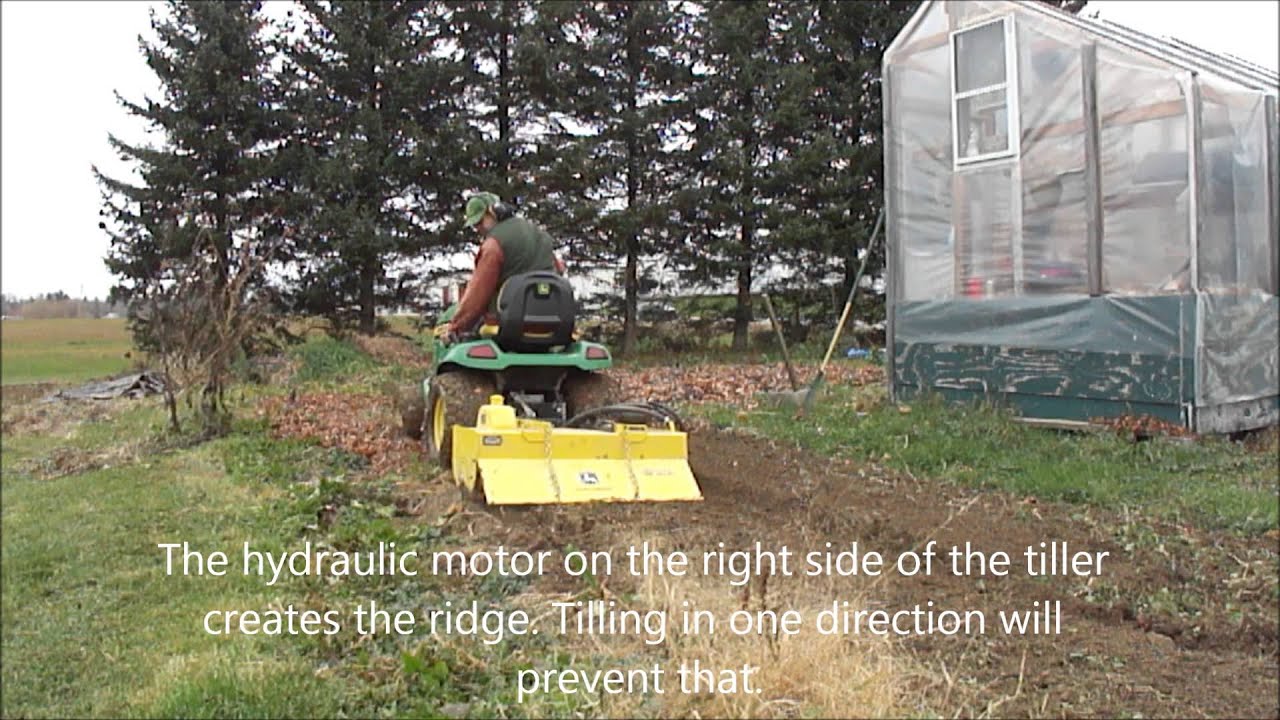 John Deere X530 and 42 inch hydraulic tiller