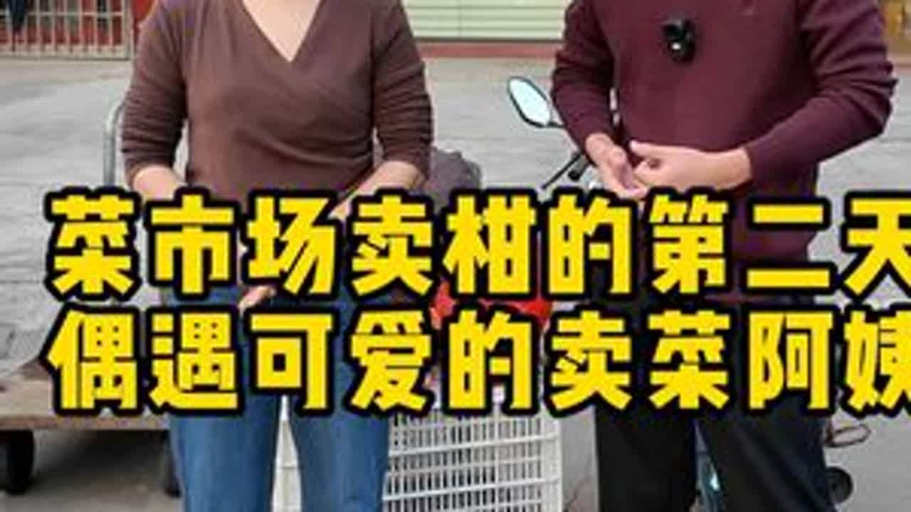 菜市场卖柑的第二天，偶遇超可爱的卖菜阿姨 #广西武鸣沃柑#潮汕拜老爷的桔子 #可爱的卖菜阿姨 #助农水果 #彬哥夫妇