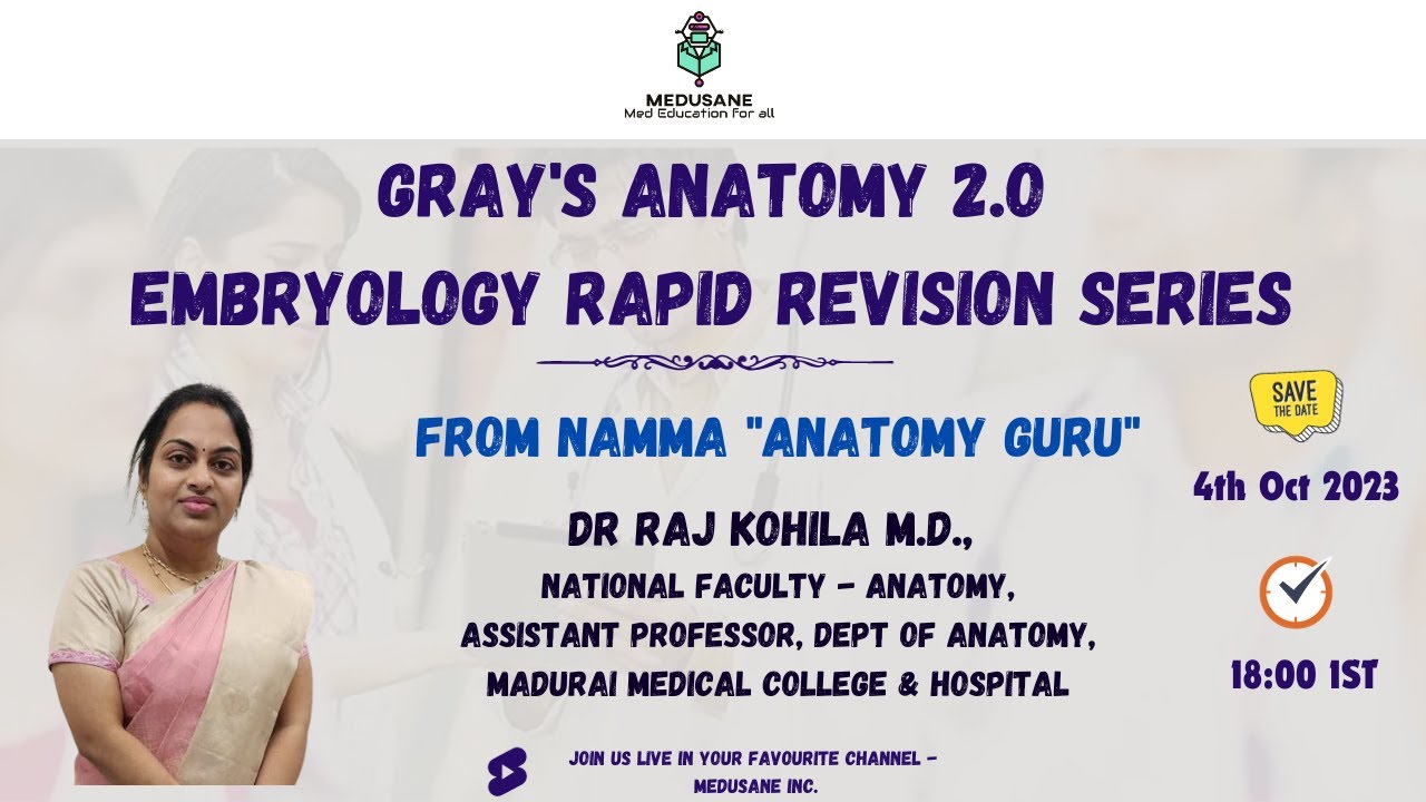 Embryology | Gray's Anatomy 2.O - Rapid Revision Series | Dr Raj Kohila M.D., | MEDUSANE