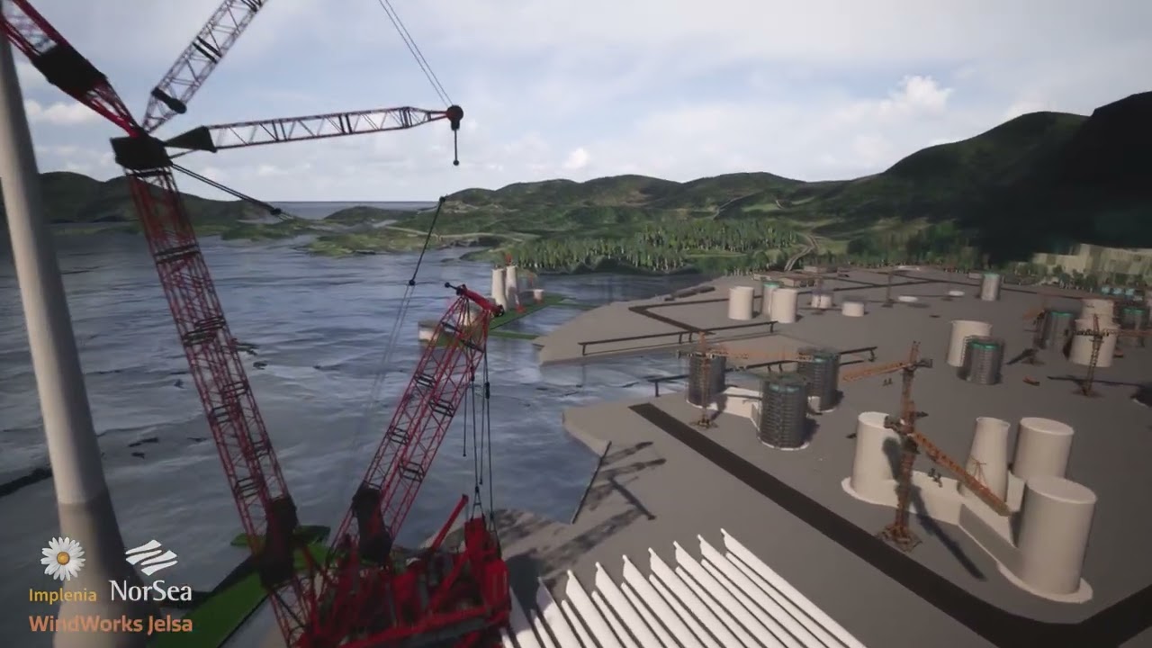 Implenia and Wind Works Jelsa floating offshore wind facility - drone view