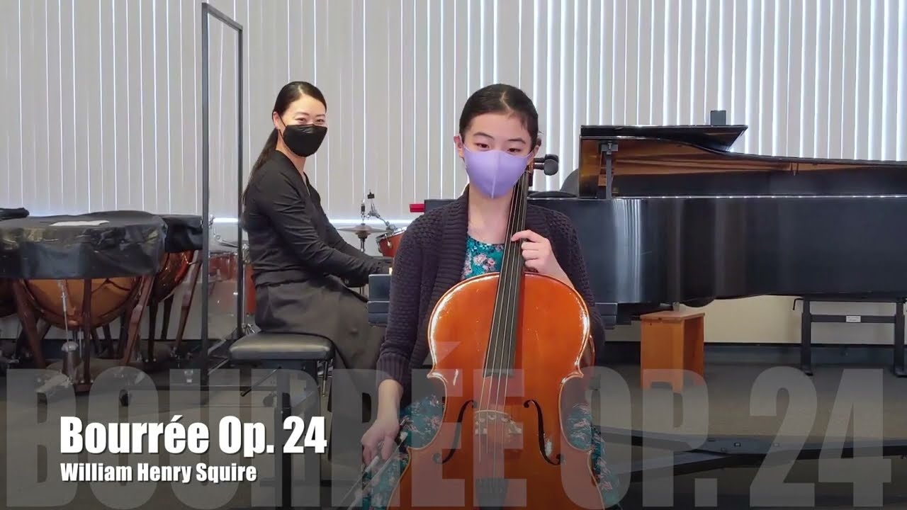 Bourrée, Op.24 by William Henry Squire Rehearsal Version | Lavie Cello | Yellow Cello Piano
