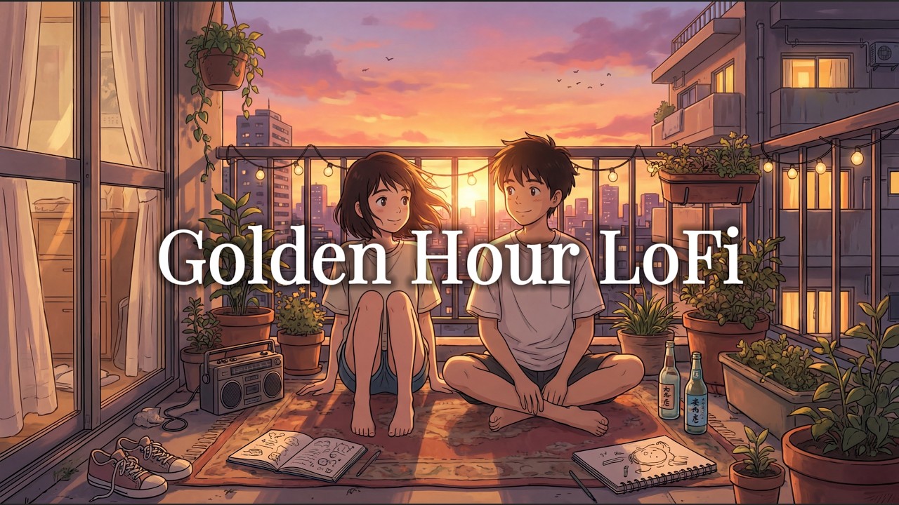 Golden Hour LoFi ☀️ Cozy Balcony Vibes to Relax & Feel Good (2 Hours)