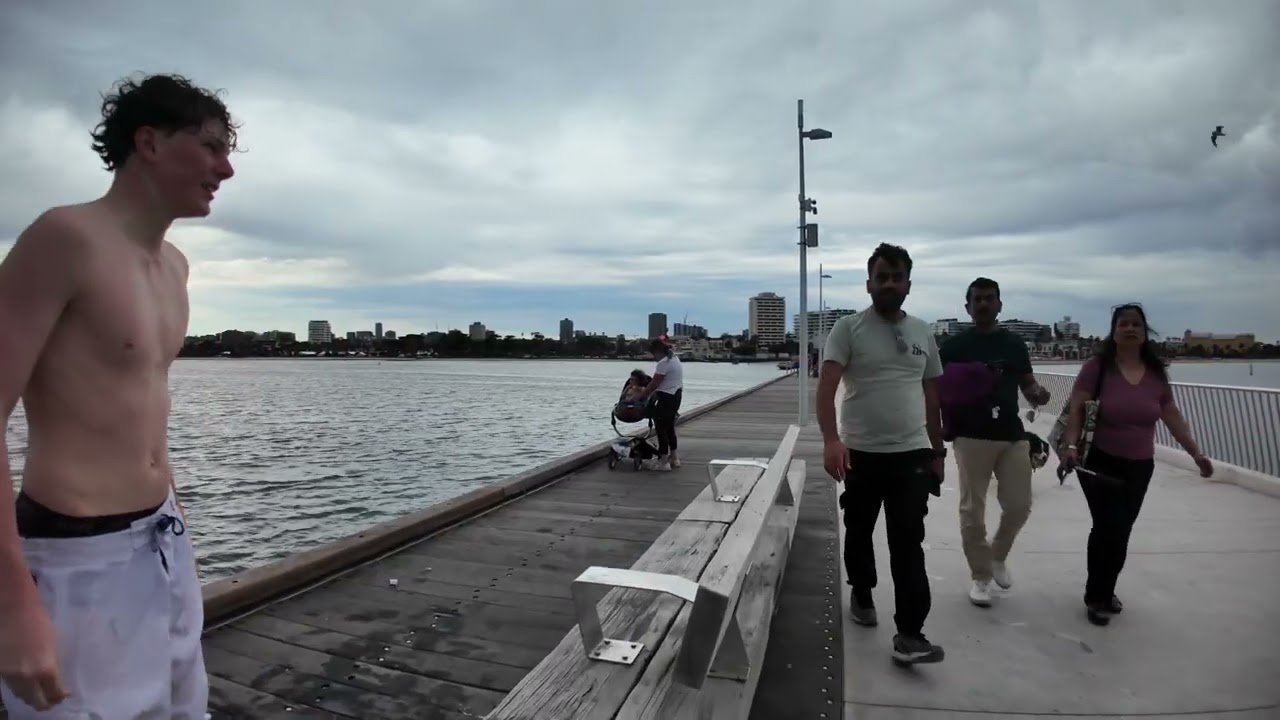 visual walk st Kilda beach #swimming,#girls #bikini i