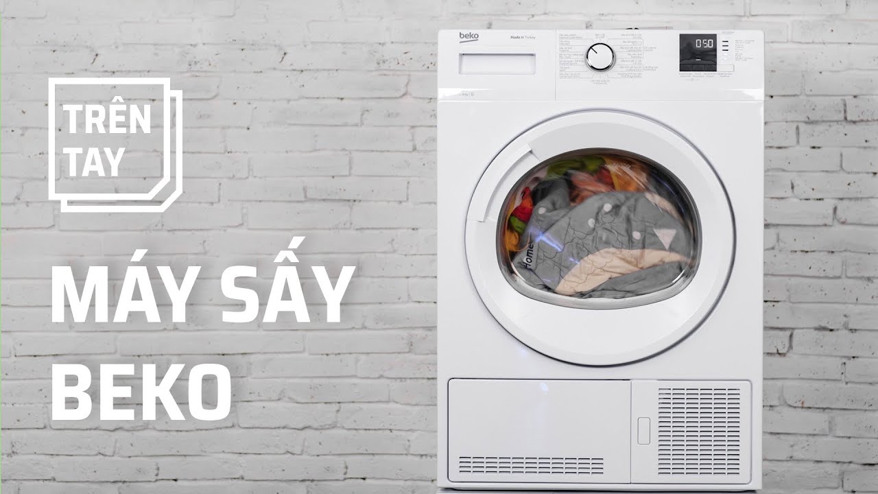 Trên tay máy sấy quần áo ngưng tụ Beko