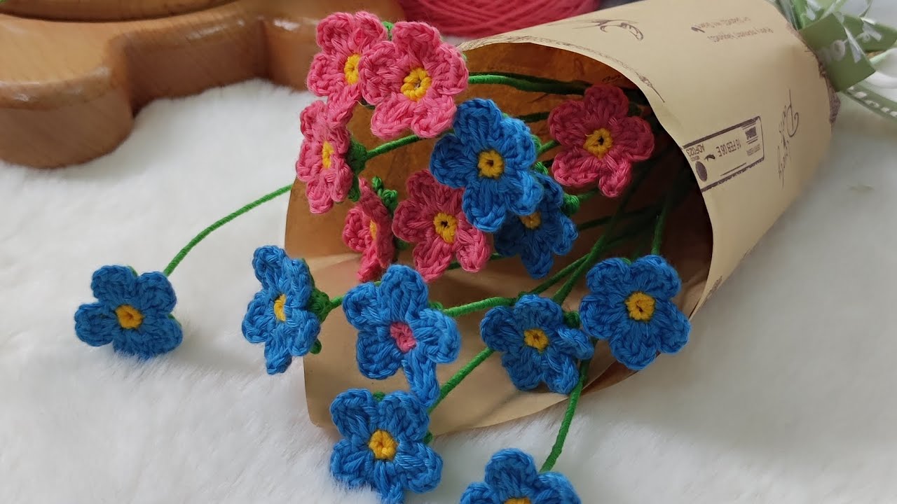 Hướng Dẫn Móc Hoa Lưu Ly (Forget Me Not) 🧶