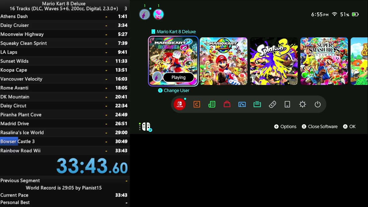 Lets run MK8 again, still 200cc, no items, dlc cups waves 5 + 6