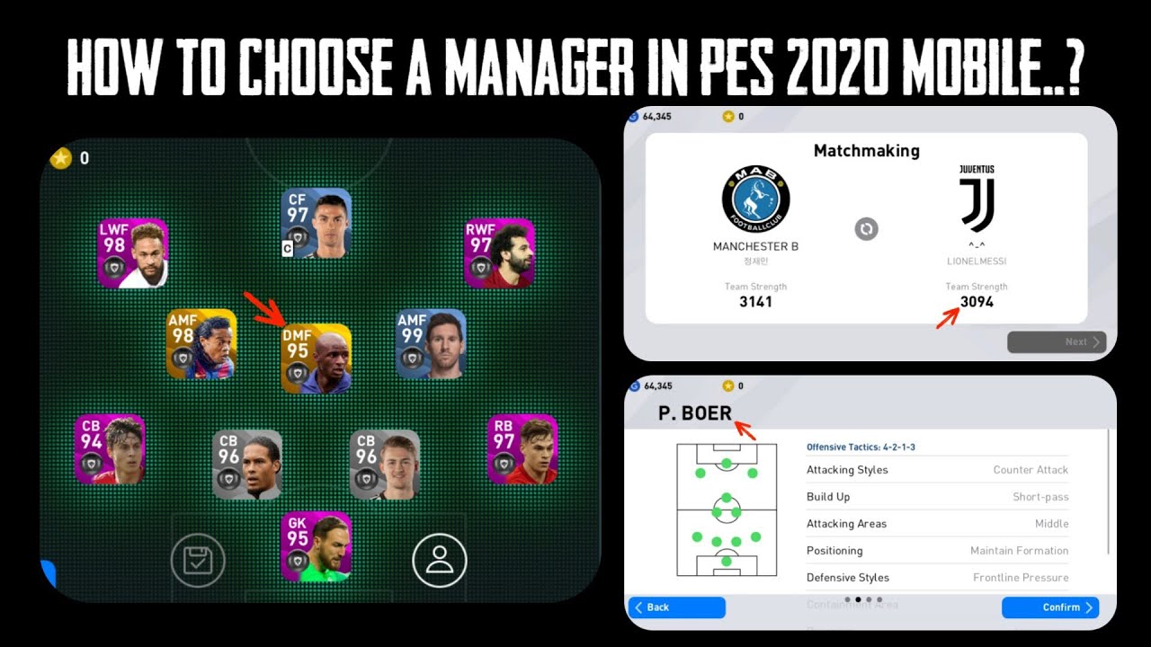 How To Choose A Manager For Win All Matches In Pes 2020 Mobile