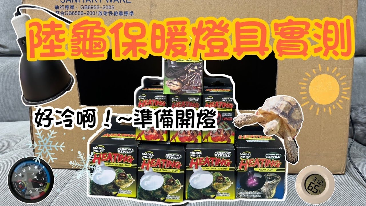 陸龜爬蟲保暖燈具實測 大陸冷氣團報到 趕快做好保暖措施啊~!!