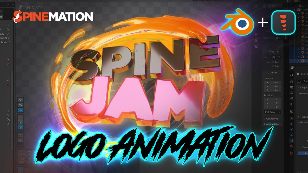 SPINE2D + BLENDER -  Spine Jam Zero - Logo Animation