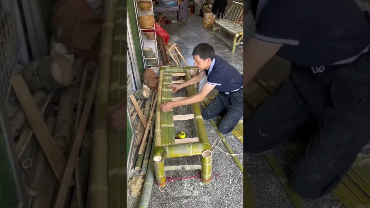 Bamboo creation with skills #bushcraftlife #bushcraft #bamboo #outdoorskills #survivaloutdoors