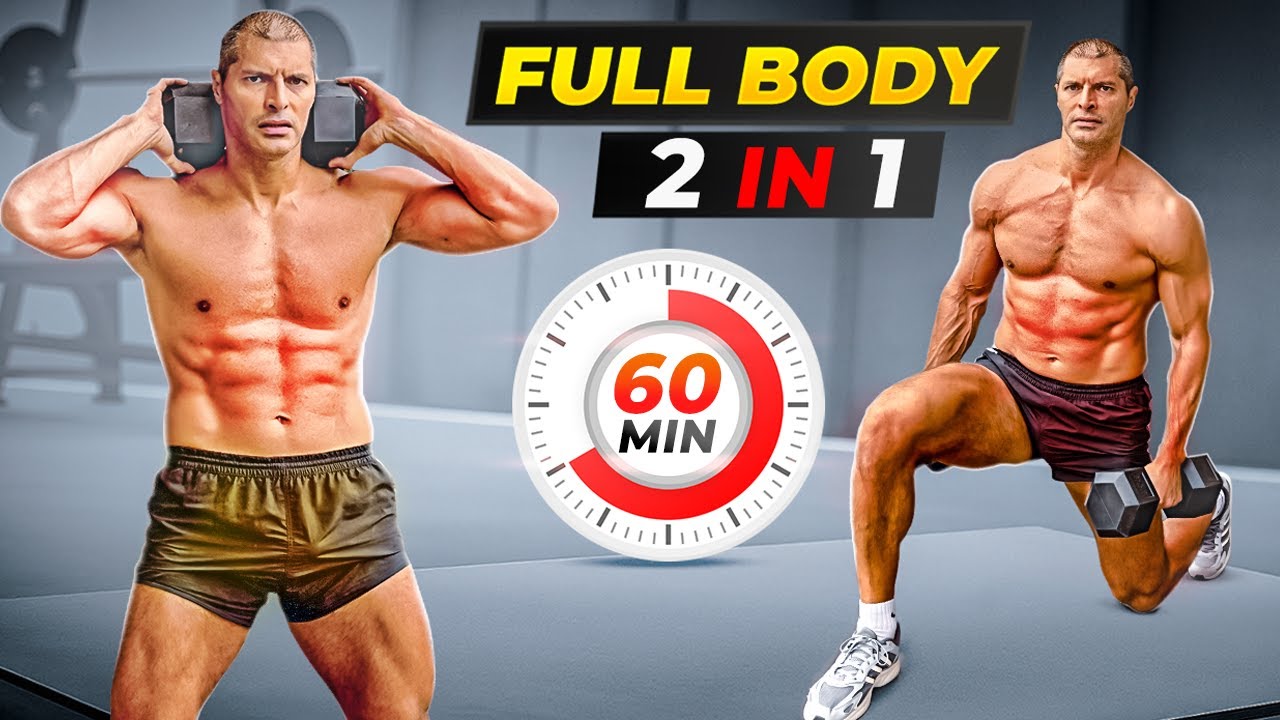 1 Hour Full Body Dumbbells Workout – Muscle Building + Cardio Burn 🔥