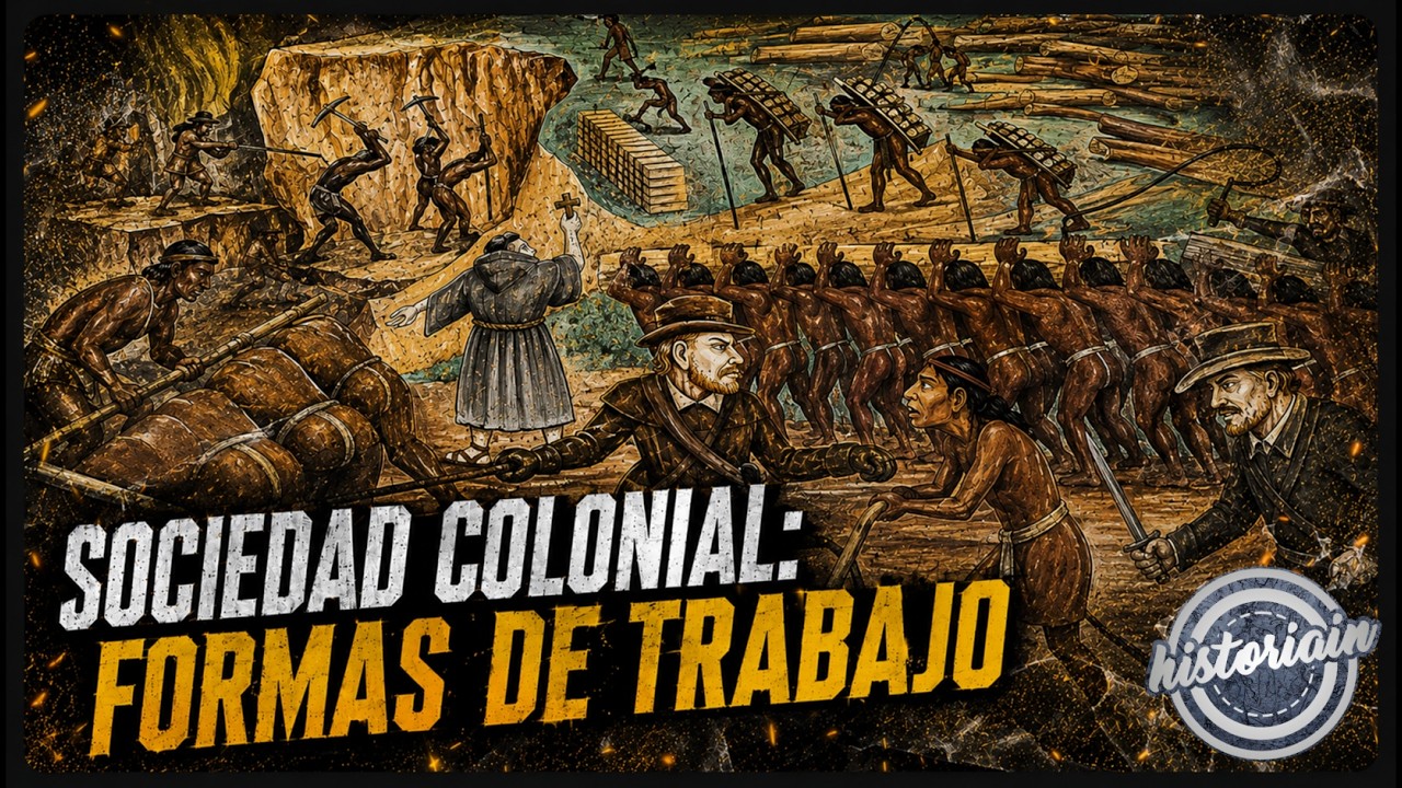 Trabajo Colonial: Encomienda, Mita, Repartimiento y Esclavitud.