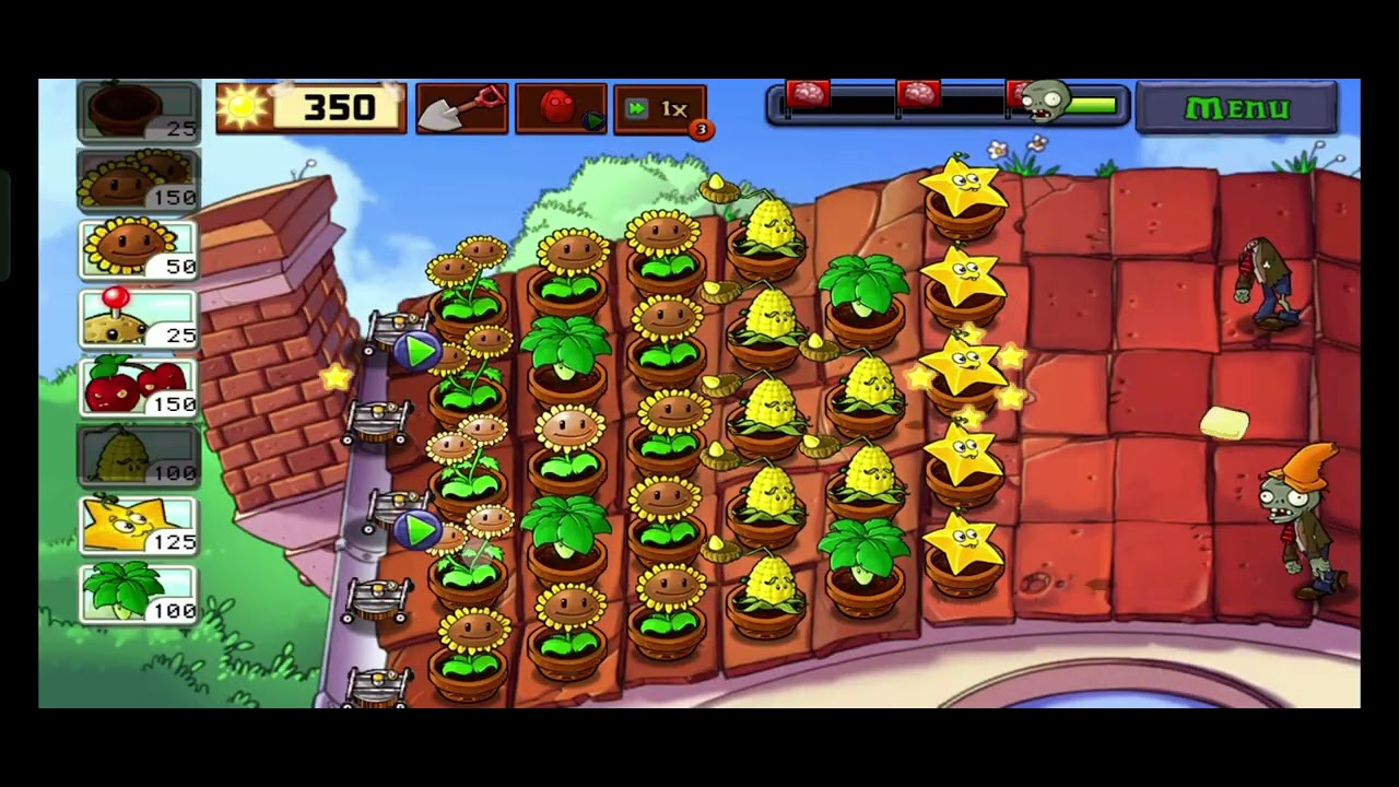 PvZ 1 Mobile Gameplay Part 13 - Roof Level 6-9