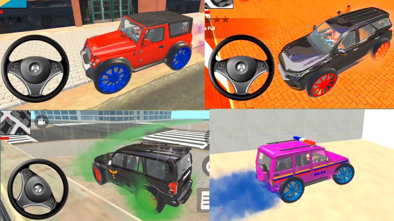 😍 Ultimate Modified Car Collections 💥 Modified Police car + Fortuner 4X4 🔥Thar + Scorpio S11 ♏ 🥷