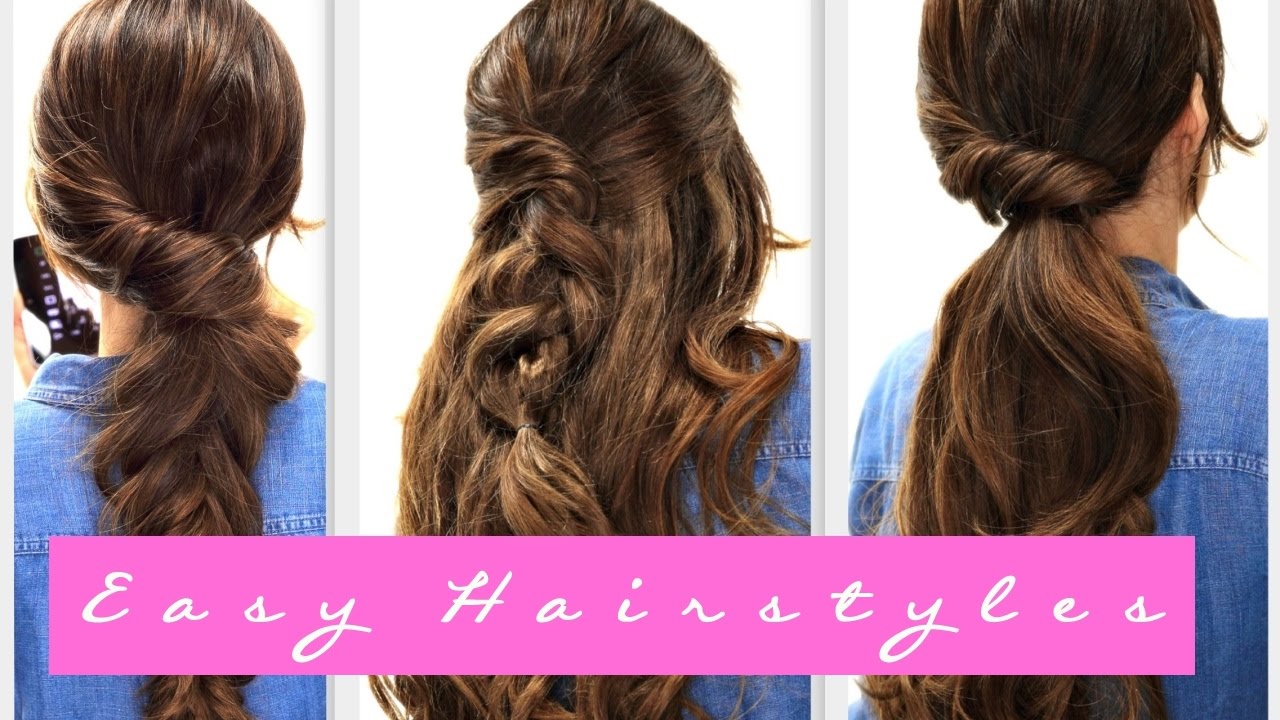 4 EASY Lazy HAIRSTYLES | Fall Hairstyle for Medium + LONG HAIR