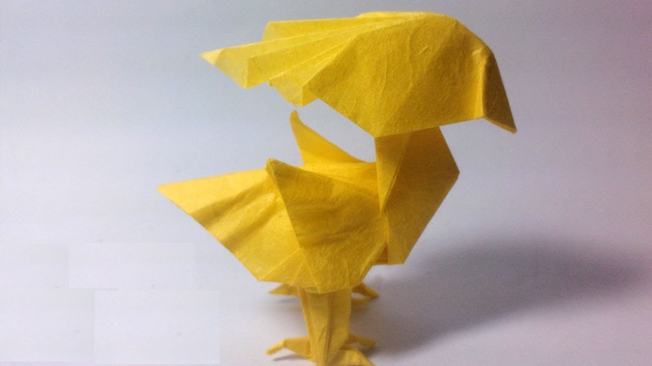 Origami - yellow bird (tutorial)