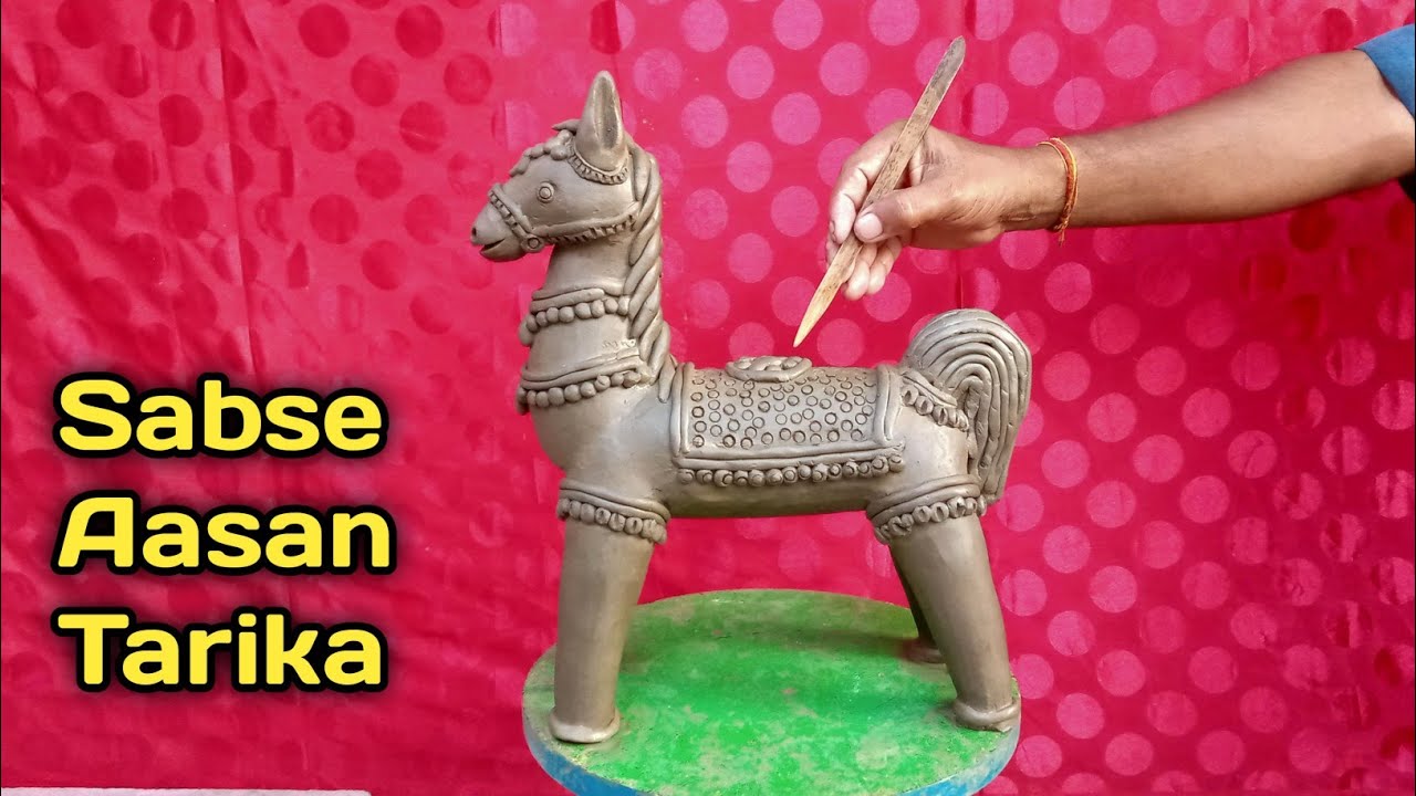 Mitti Ka Ghoda Kaise Banaen | Sabse Aasan Tarika | How To Make Horse With Clay | Terracotta Horse .