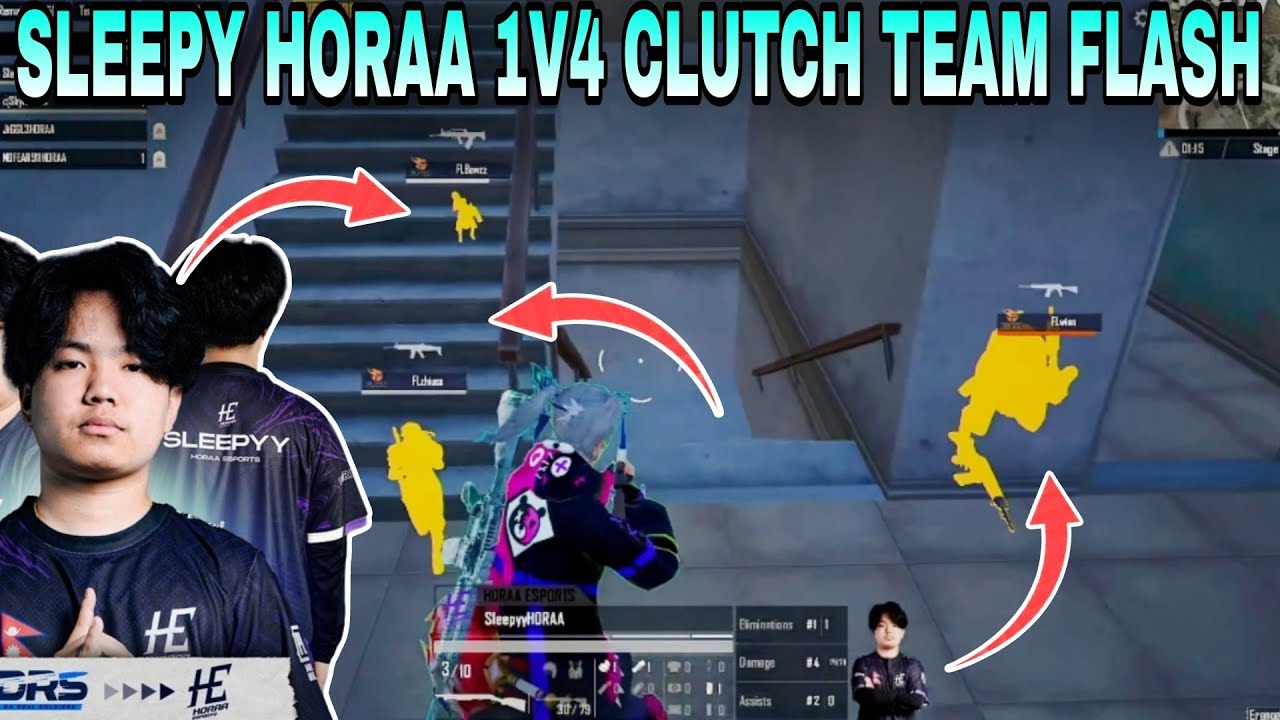 Sleepy Horaa 1v4 Clutch Against Team Flash | Horaa Wiping Out 2 Squads | Clash with kvn