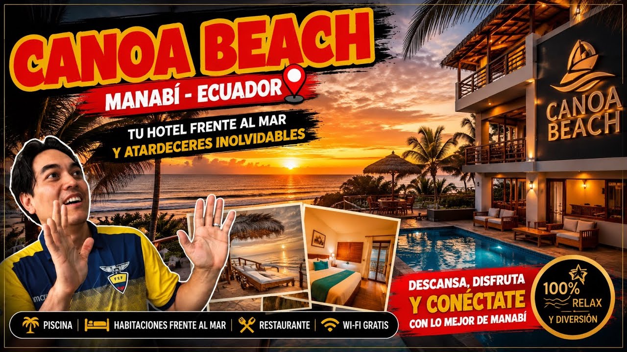 Así es HOSPEDARSE en un HOTEL con Vista al Mar en CANOA 🇪🇨