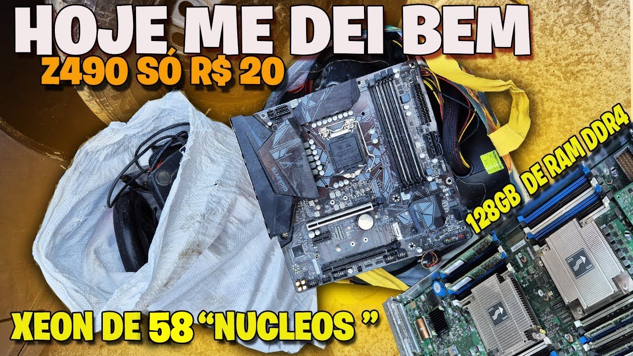 ME DEI BEM, VOLTEI COM A SACOLA CHEIA DO FERRO-VELHO, Z490, XEON DE 58