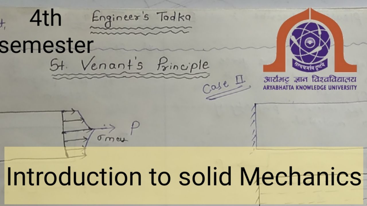 🔴St.Venant's Principle in Hindi ! Introduction to solid Mechanics!B.tech civil engineering!!