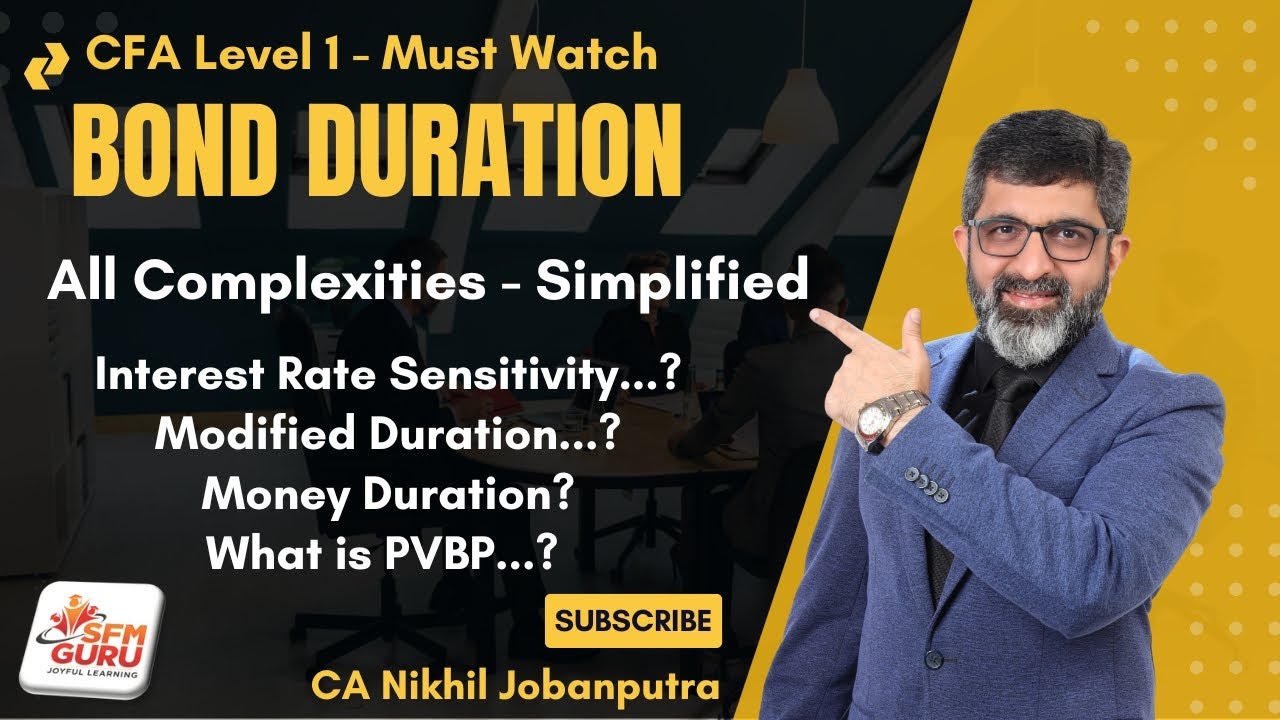 Bond Duration Simplified: Macaulay, Modified, Money Duration & PVBP | CFA Level 1 (Must Watch)