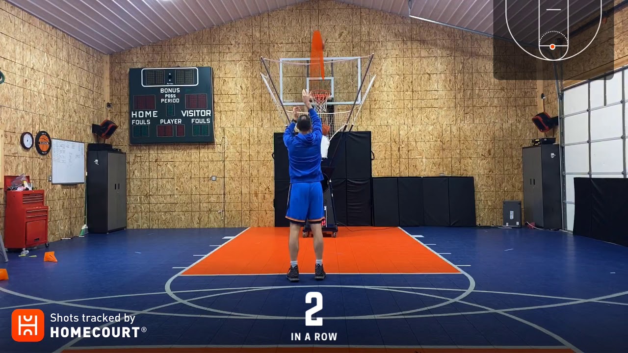 Homecourt app with shoot a way 10000 basketball shooting machine