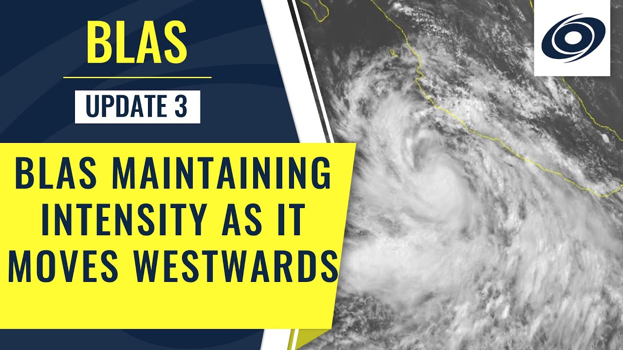 Hurricane Blas maintaining its intensity as it continues west