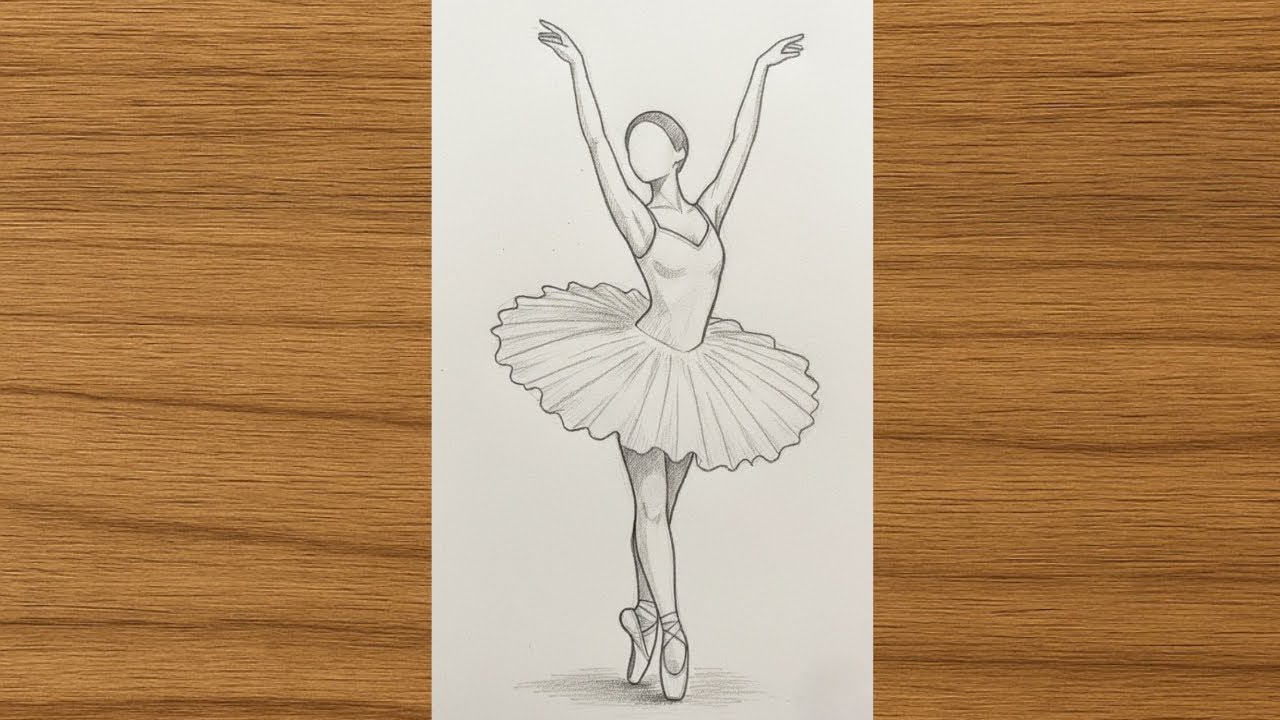 How I drew this beautiful ballet dancer step by step ( so satisfying to watch)