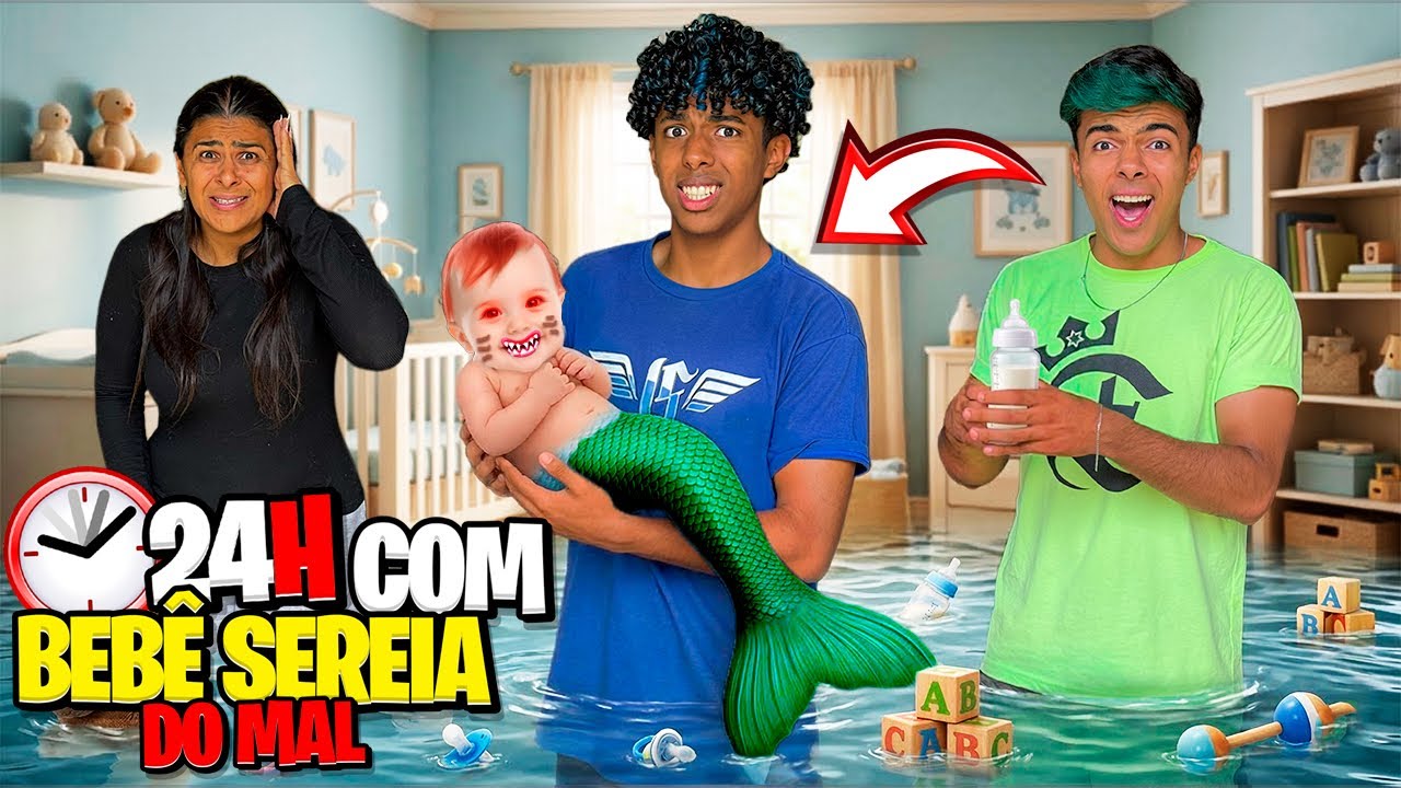 VIRAMOS BABÁS DO FILHO DA SEREIA POR 24 HORAS❗️ *A SEREIA FICOU BRAVA*😨