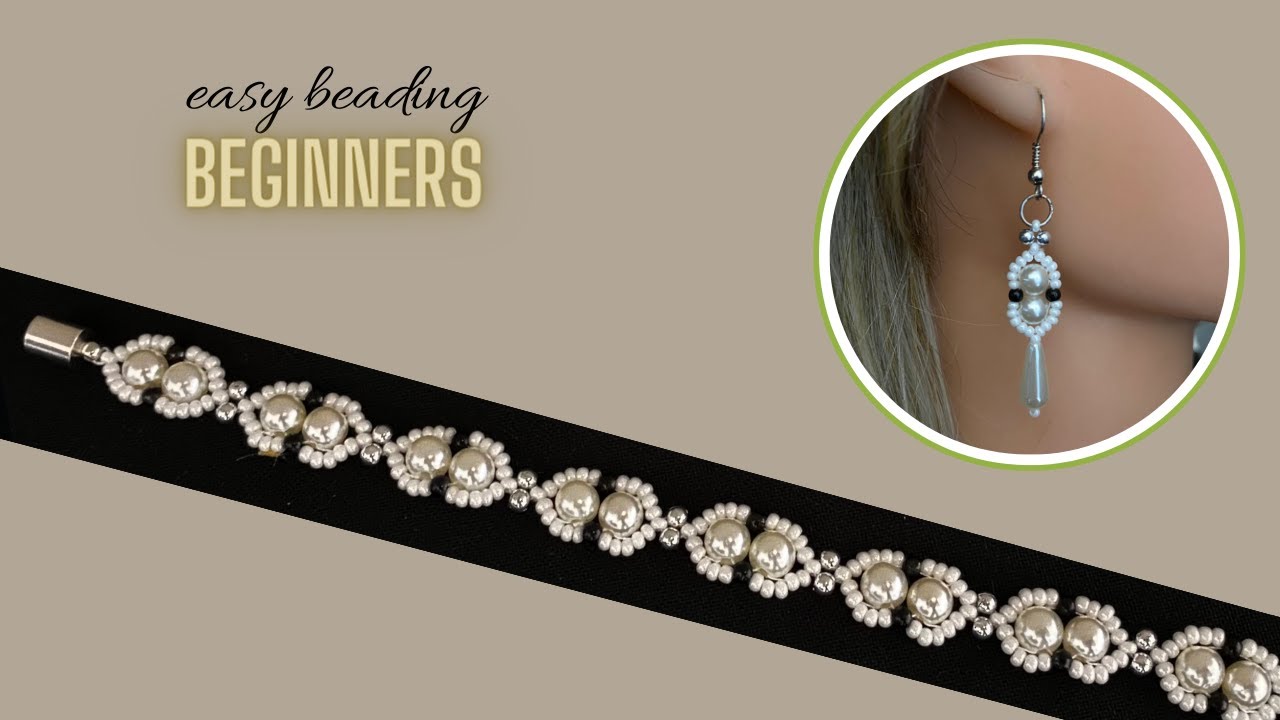 @beadingtutorials jewelry making. Beaded bracelet. Beaded earrings