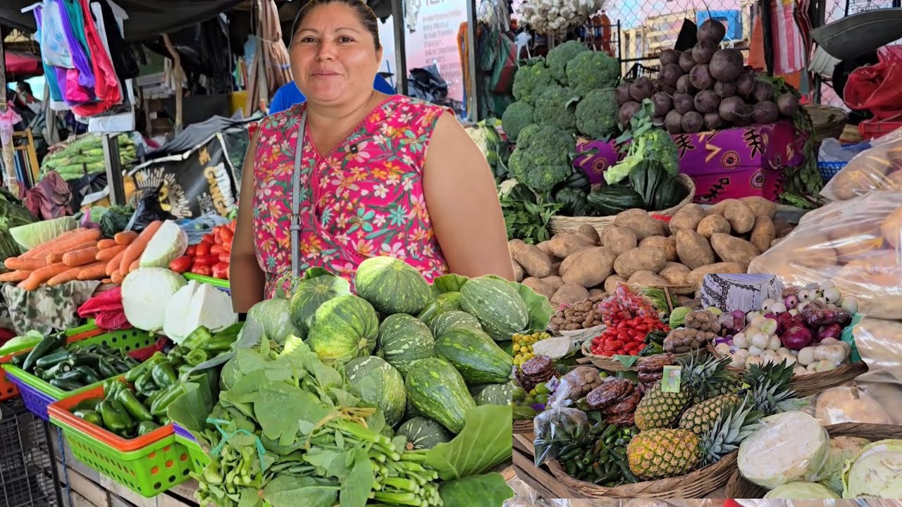 COMPRANDO EN UN MERCADO DE FRUTAS Y VERDURAS EN EL SALVADOR 🇸🇻 🇸🇻