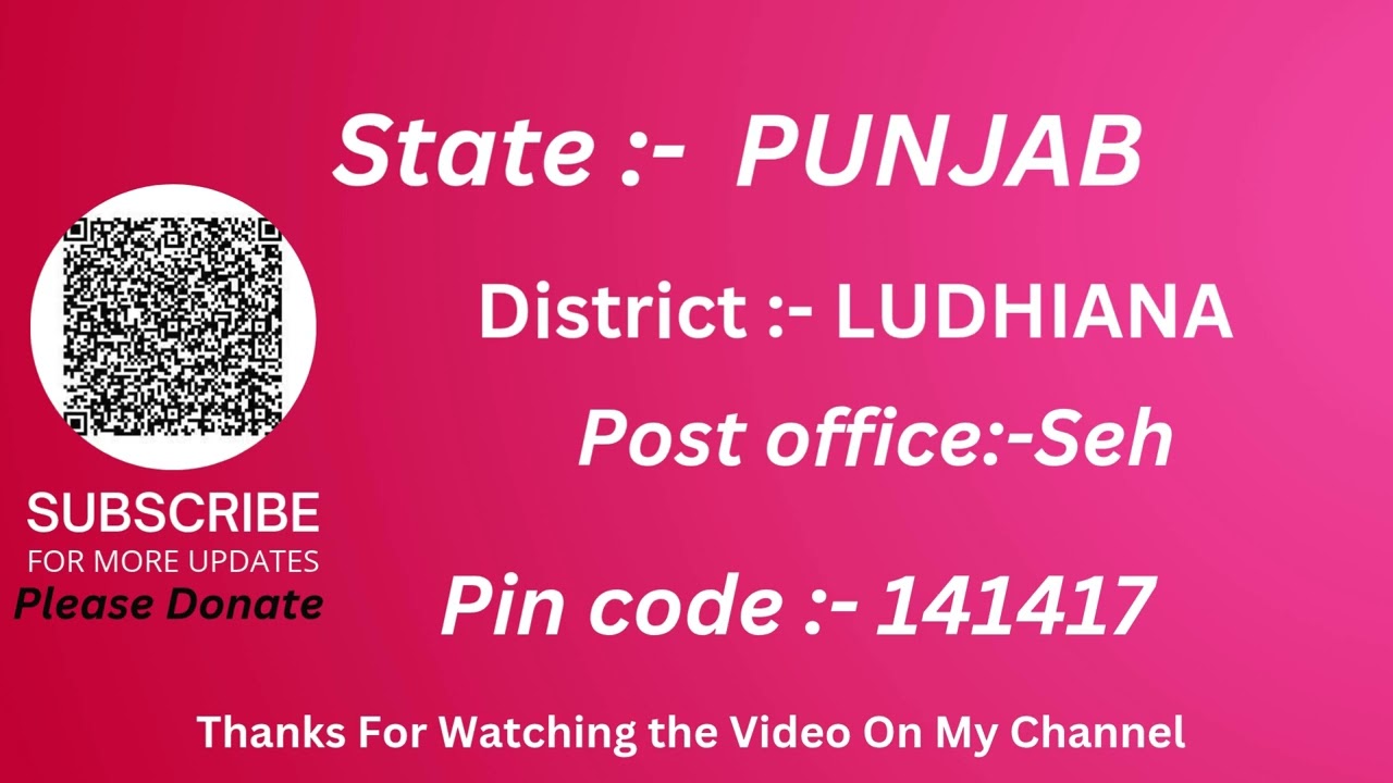 Punjab Ludhiana Seh Ka pin code 141417 / Ludhiana Seh ka post office