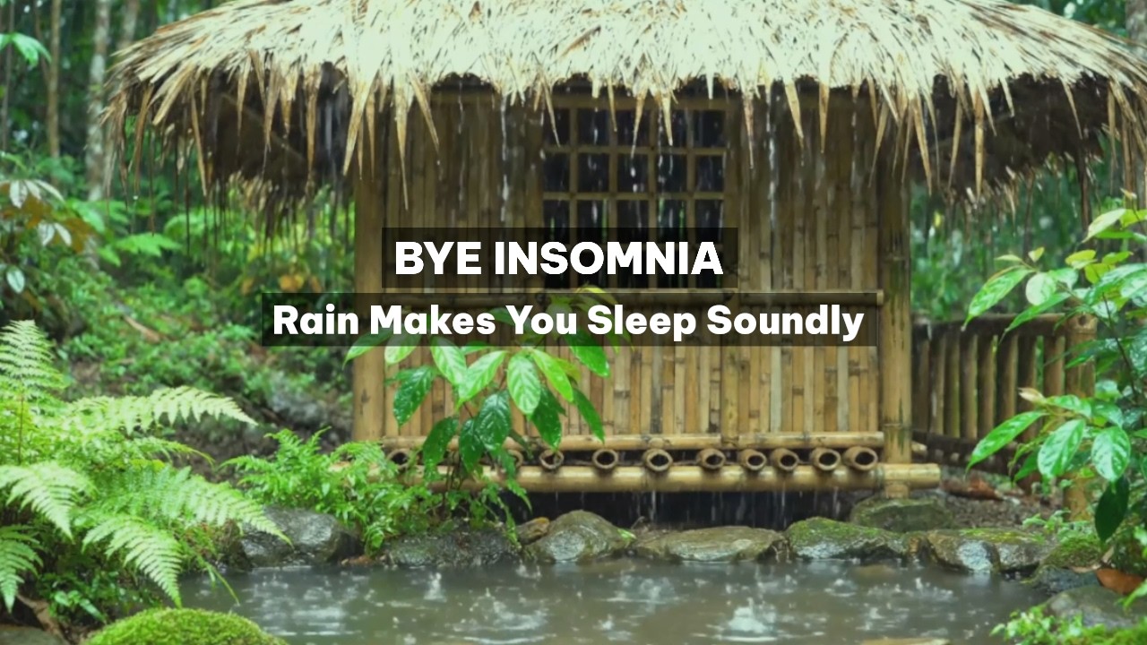 Relaxing Rain on Bamboo Hut 🌧️ Deep Sleep & Stress Relief