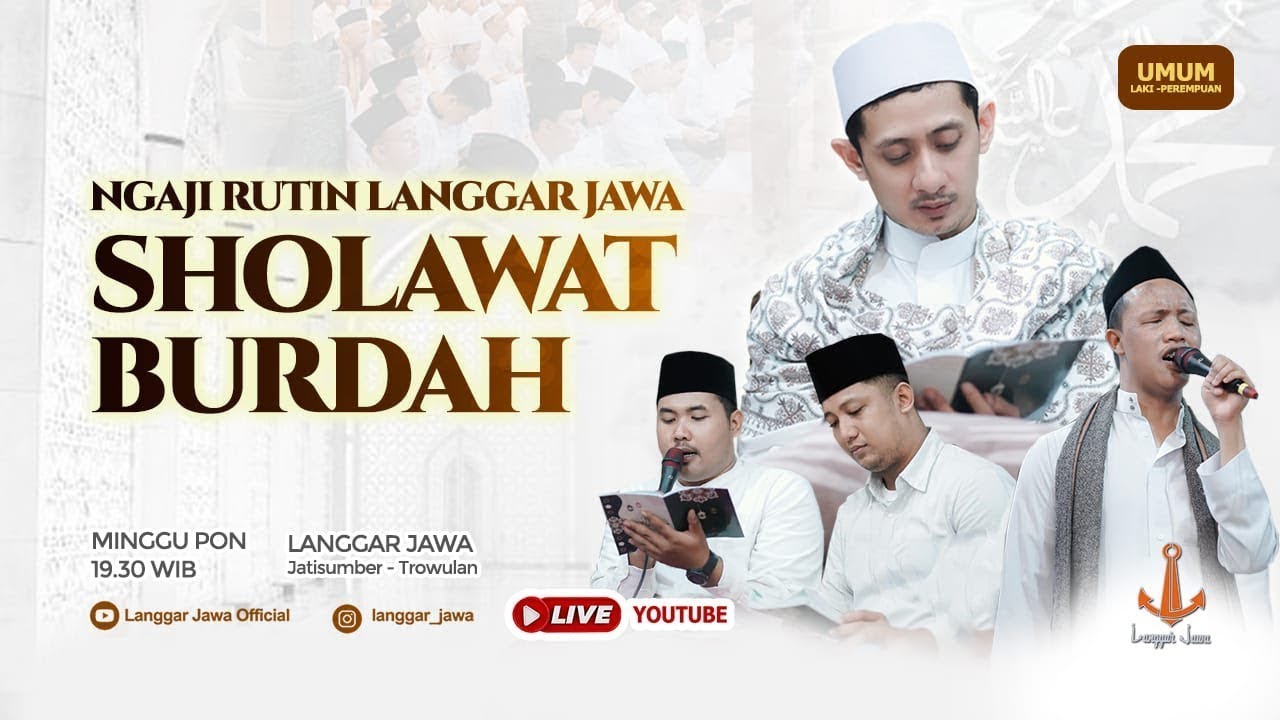 (Live) QASIDAH BURDAH - Rangkaian ngaji rutin Langgar Jawa setiap Ahad pon