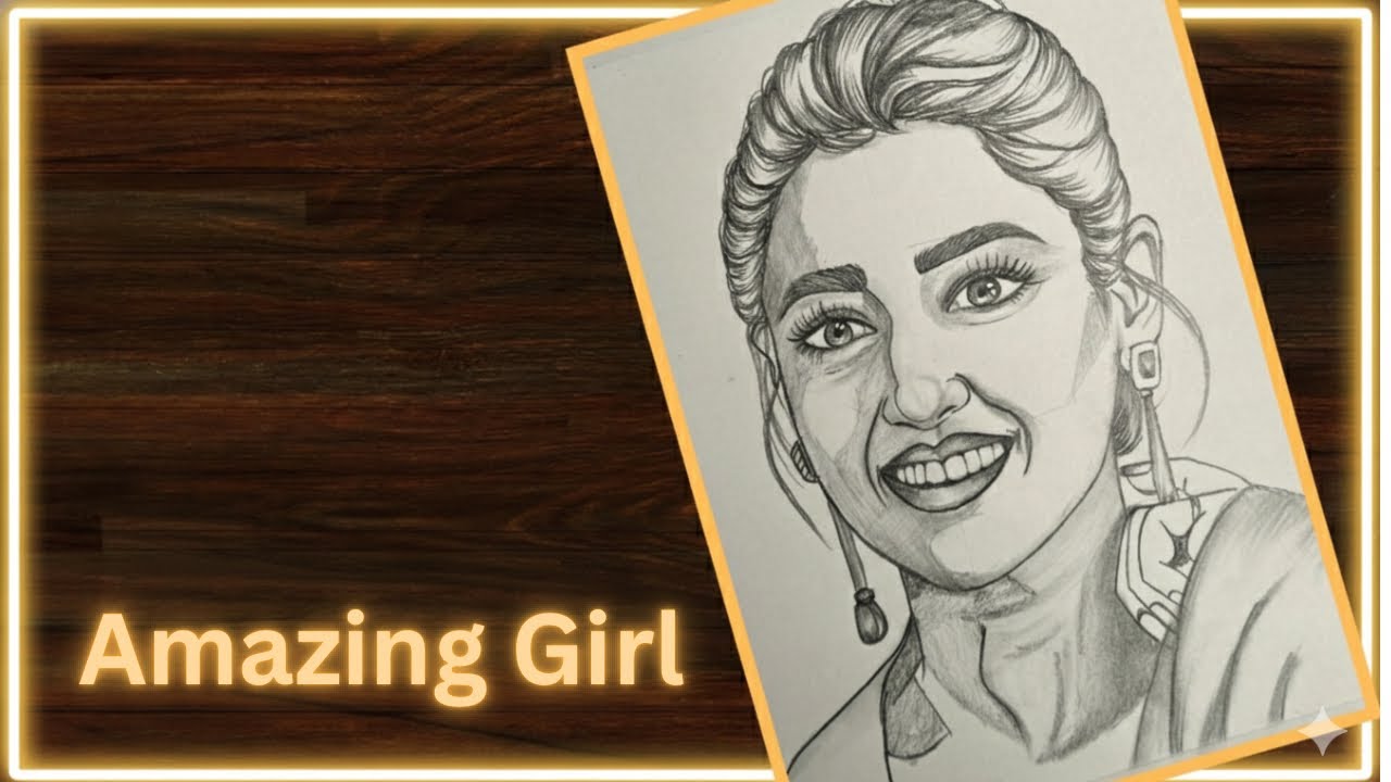 Amazing Cute Girl Pencil Sketch | Realistic Portrait Drawing Step by Step | Mrs Sketch