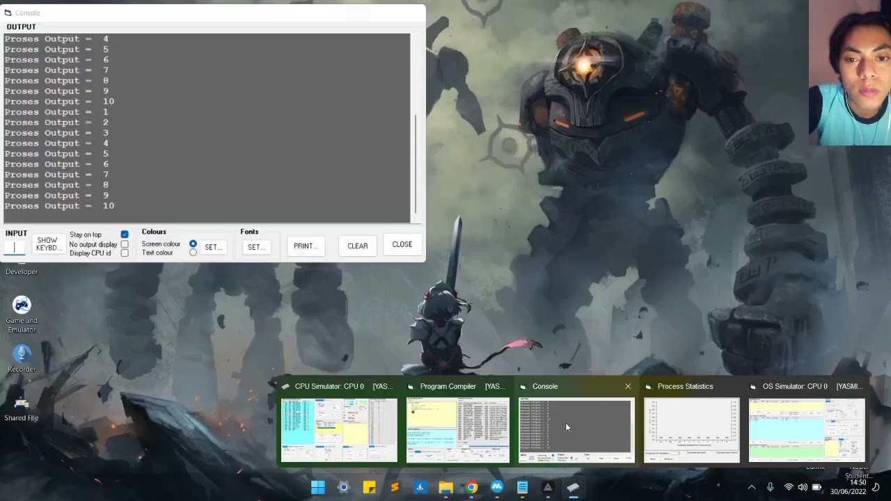 Manajemen Proses Menggunakan CPU Simulator (Uas SO Diki)