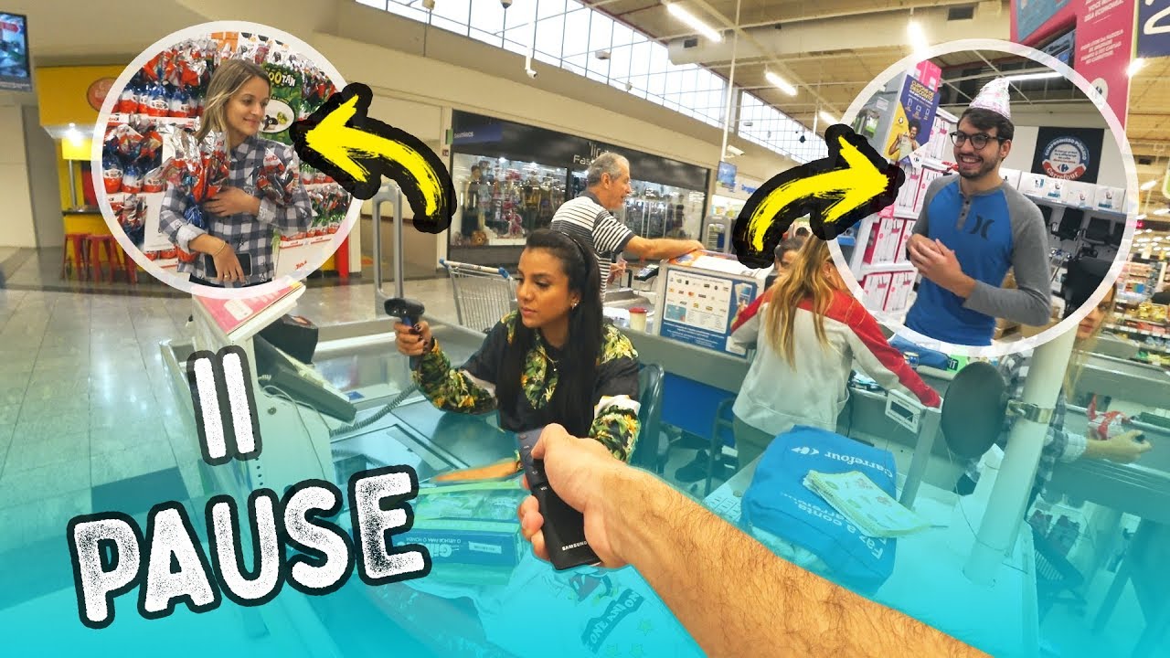 DESAFIO DO PAUSE NO SUPERMERCADO!!! *sem limites*