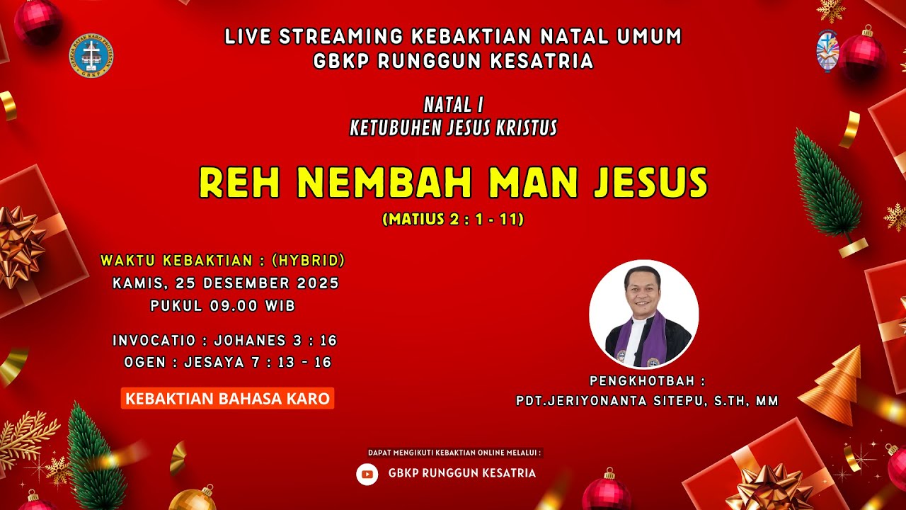 Kebaktian Natal Umum GBKP Runggun Kesatria 25 Desember 2025