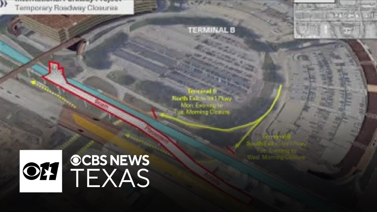 Terminal B construction at DFW Airport leads to several road closures