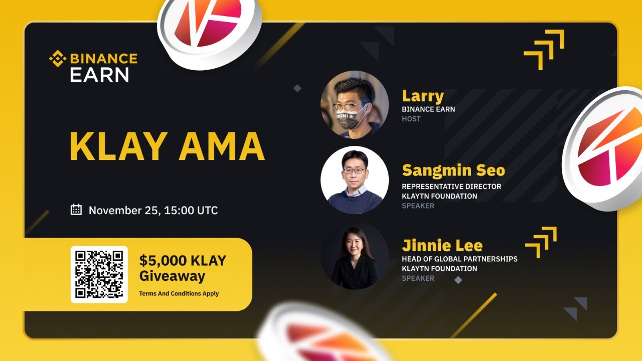 Binance Earn: Klaytn AMA with Sangmin Seo and Jinnie Lee