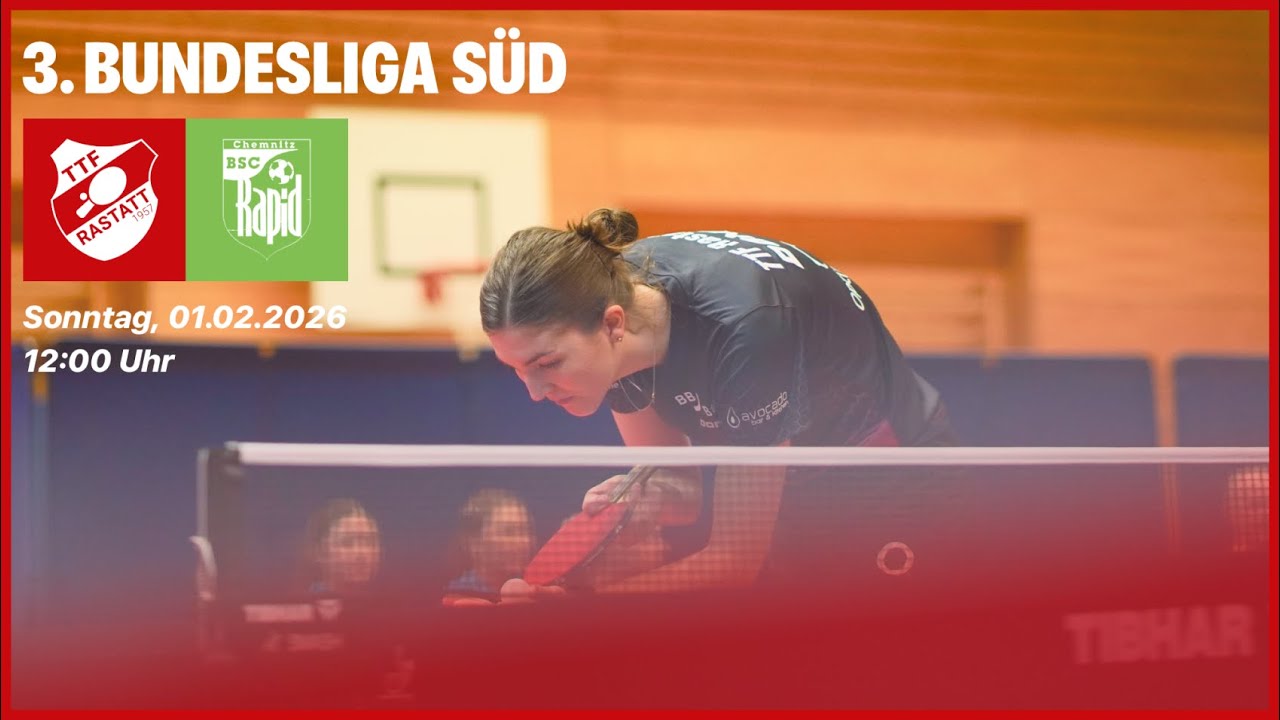 (T2) 4-PUNKTE-SPIEL I TTF Rastatt vs. BSC Rapid Chemnitz I 3. Tischtennis Bundesliga