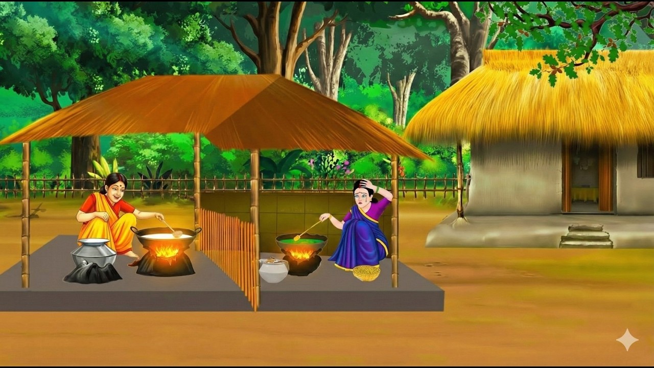 दो सौतेली बहनों का घर | Hindi Story | Hindi kahani | moral stories | cartoon story