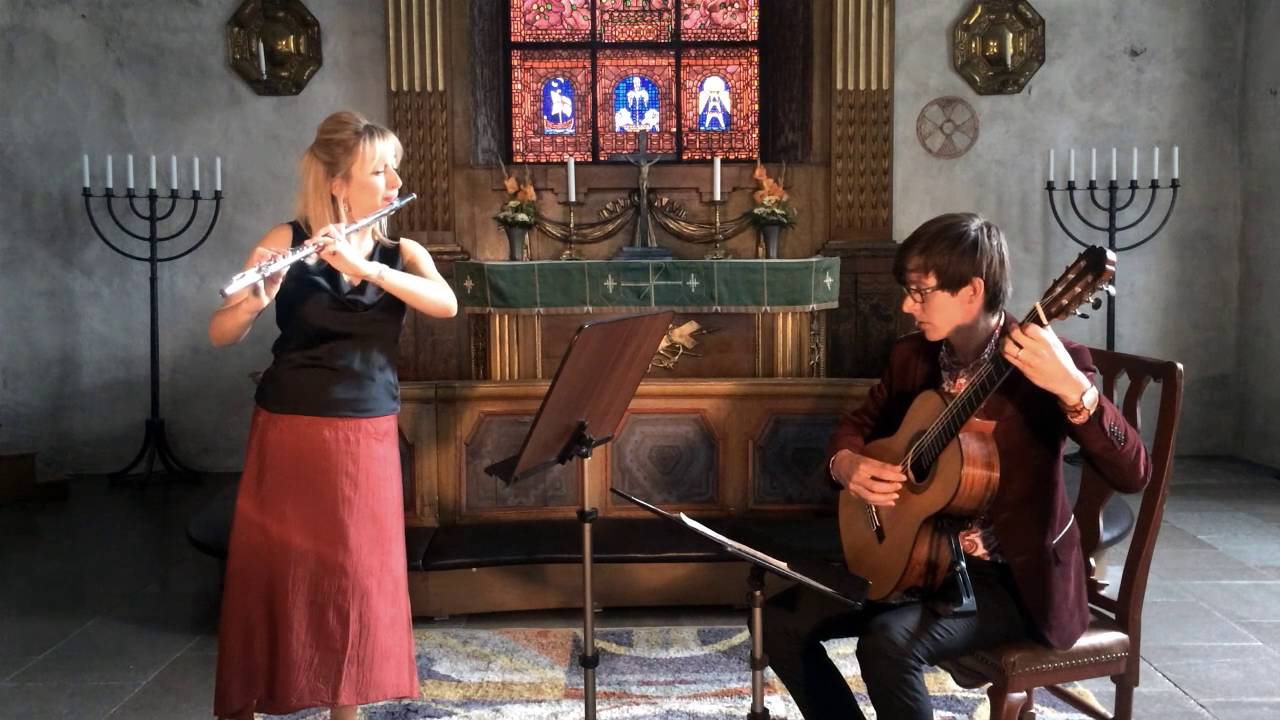 Boyle Klöfver Duo plays Astor Piazzolla: Tango Etude No 4 (arr. for flute & guitar by C. Assad)