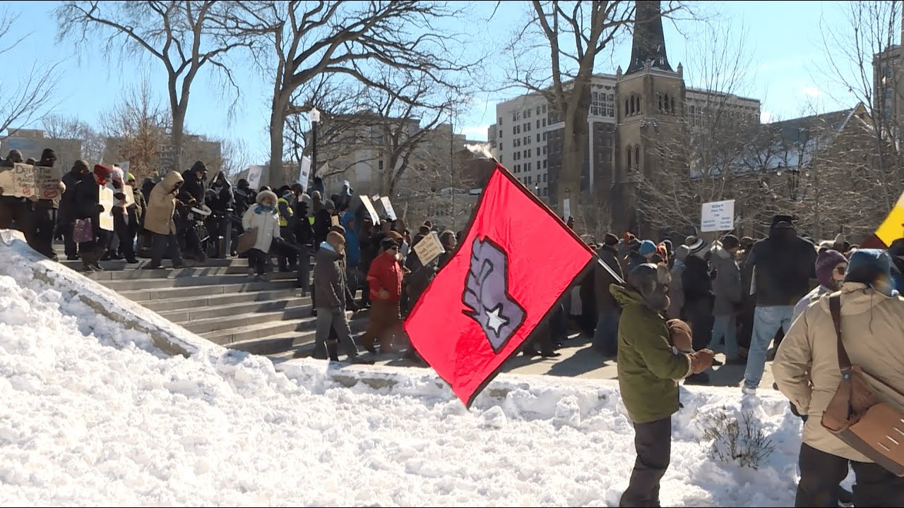 Wisconsinites take to the State Capitol to protest despite frigid temperatures