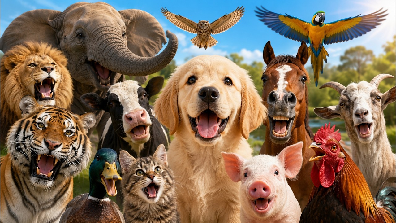 Animal Sounds for Kids | Learn Animal Names and Sounds