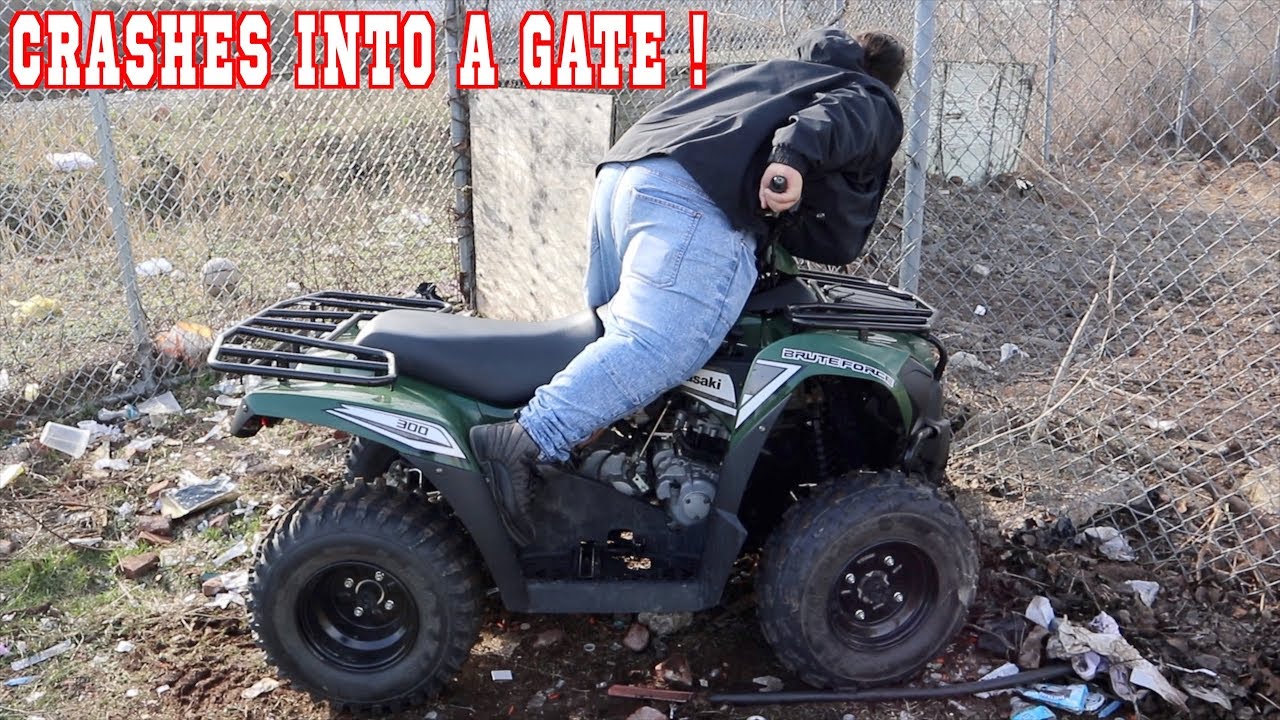 KID CRASHES ATV INTO A GATE ! (not good) | BRAAP VLOGS
