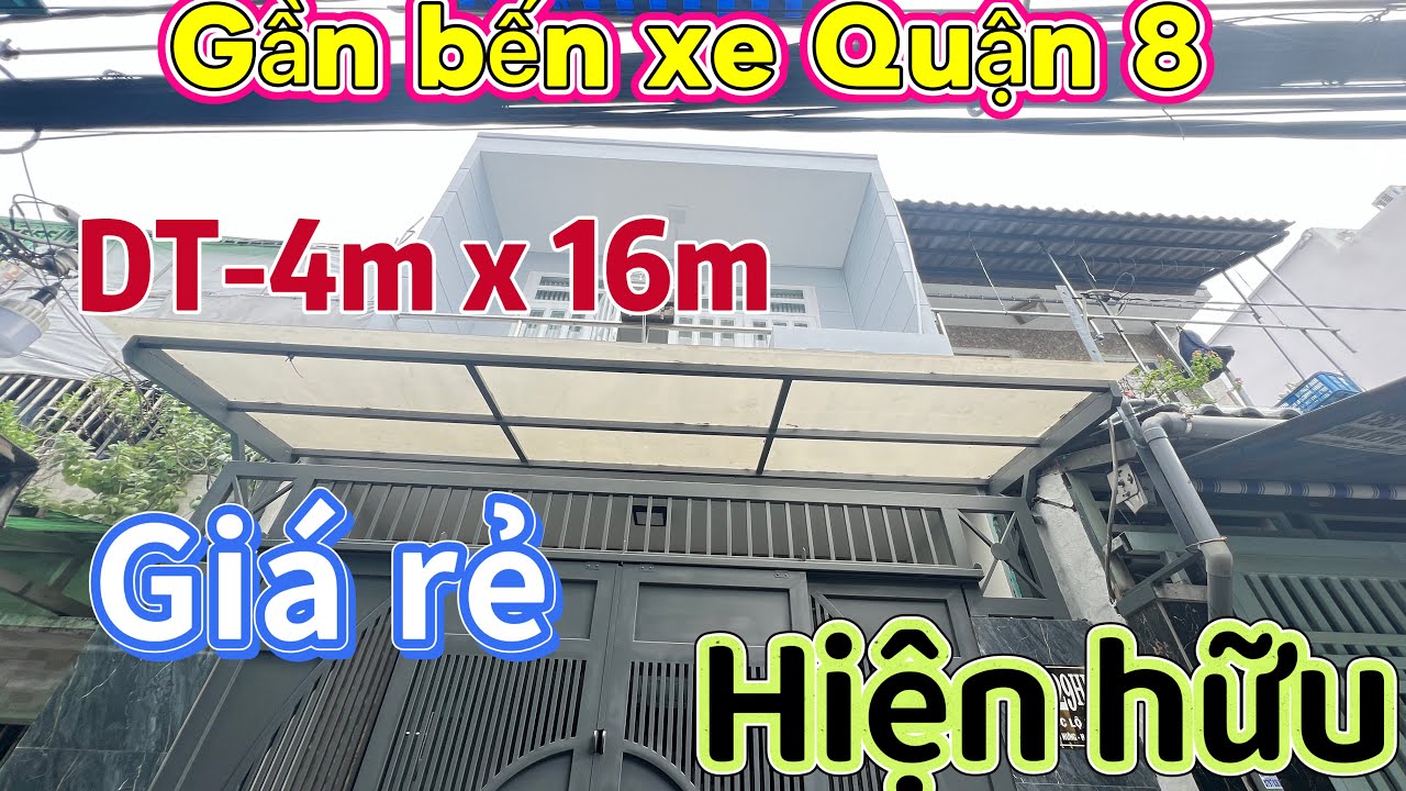 Nhà Gần Bến Xe Quận 8 đường Quốc lộ 50 👉DT👉4m x 16m )-1 trệt 1 lâu 👉3 PN-2 toilet 💵3 tỷ 200 triệu 