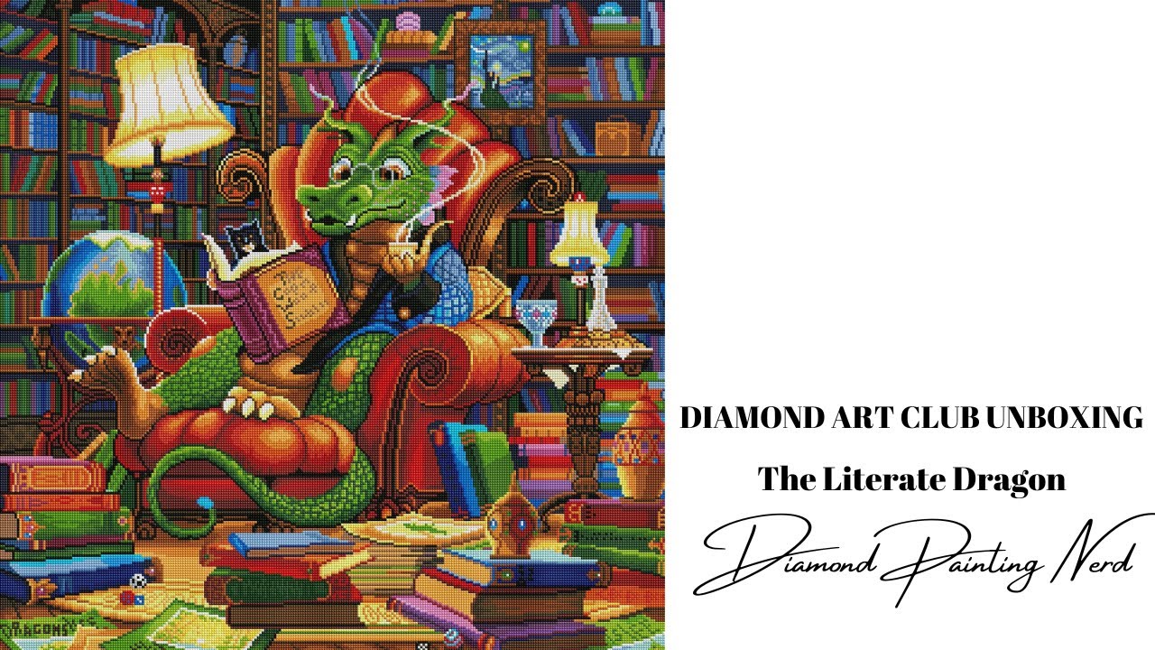 DIAMOND ART CLUB UNBOXING | THE LITERATE DRAGON | DIAMOND PAINTING NERD